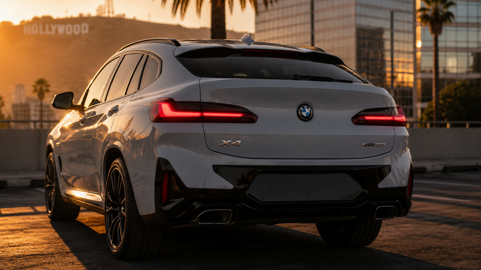 Close rear view showing BMW taillight details